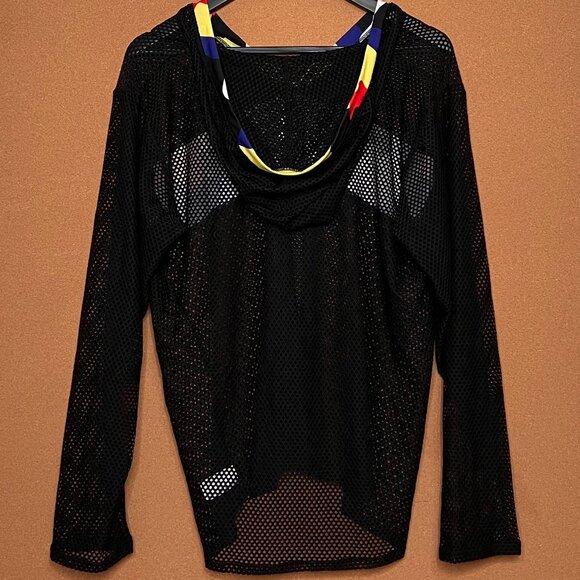 Mens Long sleeve Mesh Shirt in Black - Picture 3 of 6